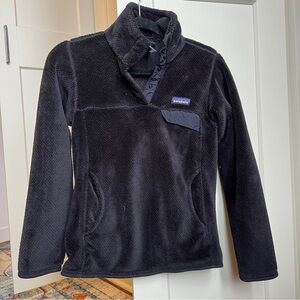 Patagonia Women's Re-Tool Snap-T Fleece Pullover size XS black